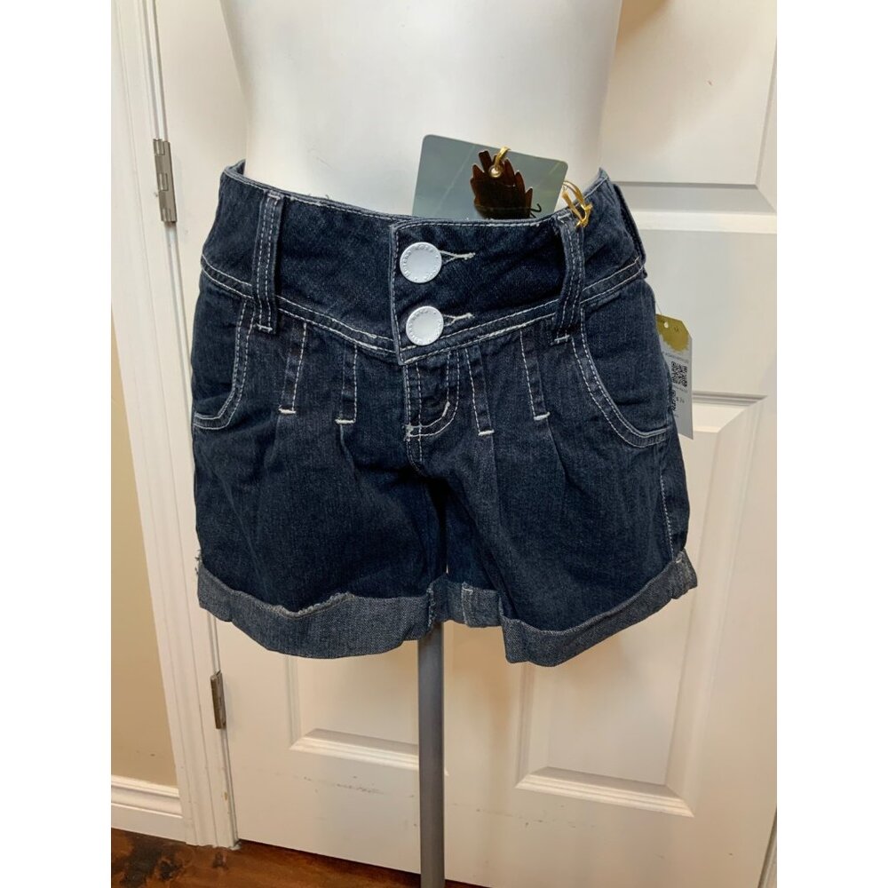 Morena Rosa Dark Wash Blue Denim Cutoff Shorts NWT, Size 26 | 36